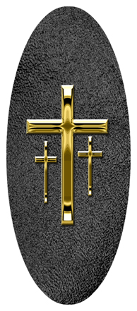 Gold 3 Crosses Shimmer Black